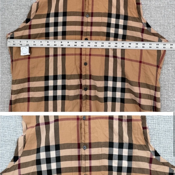 Burberry Tan and Black Plaid Sleeveless Top - Picture 4 of 8